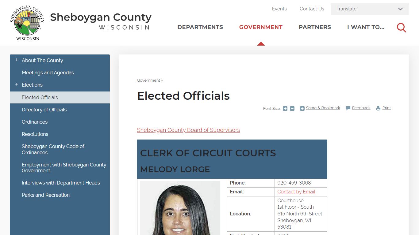 Elected Officials | Sheboygan County