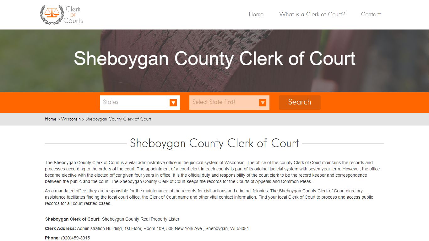 Find Your Sheboygan County Clerk of Courts in WI - clerk-of-courts.com